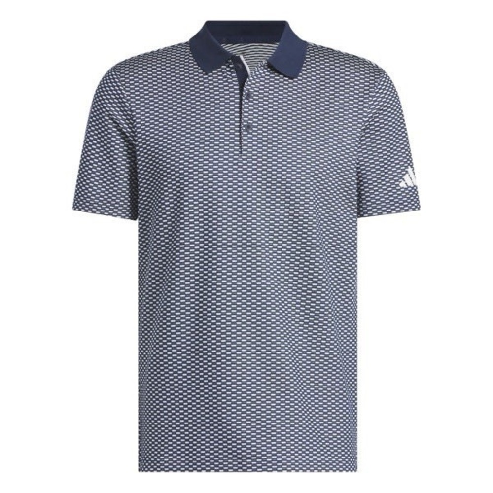 Adidas Beyond Textured Golf Polo Collegiate Navy Blue Geometric Mens XL JH1344